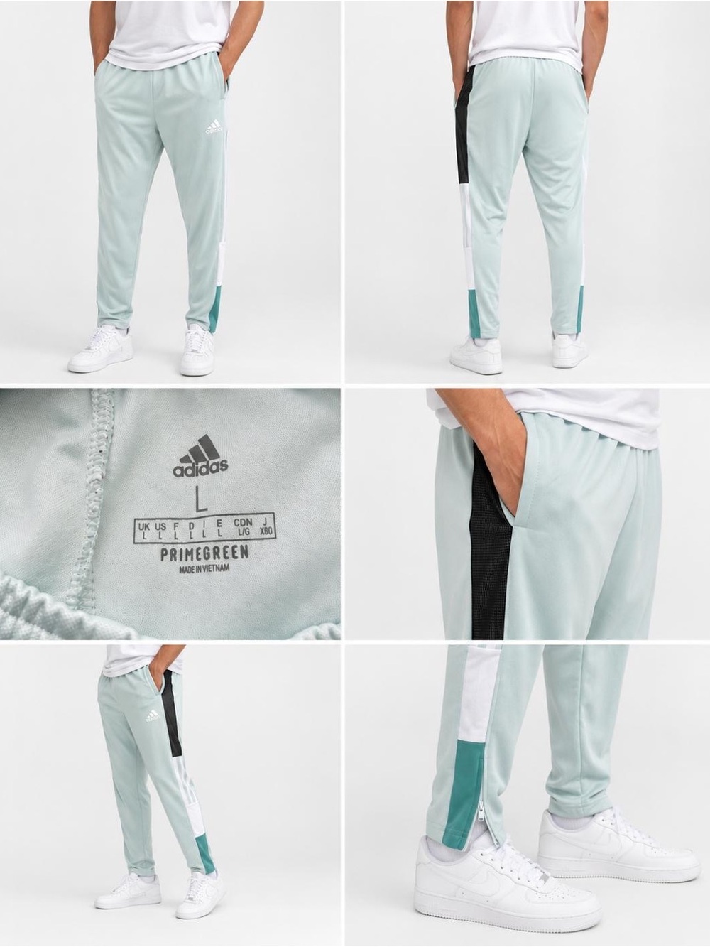 adidas Light Mint Joggers with Teal & White Accents